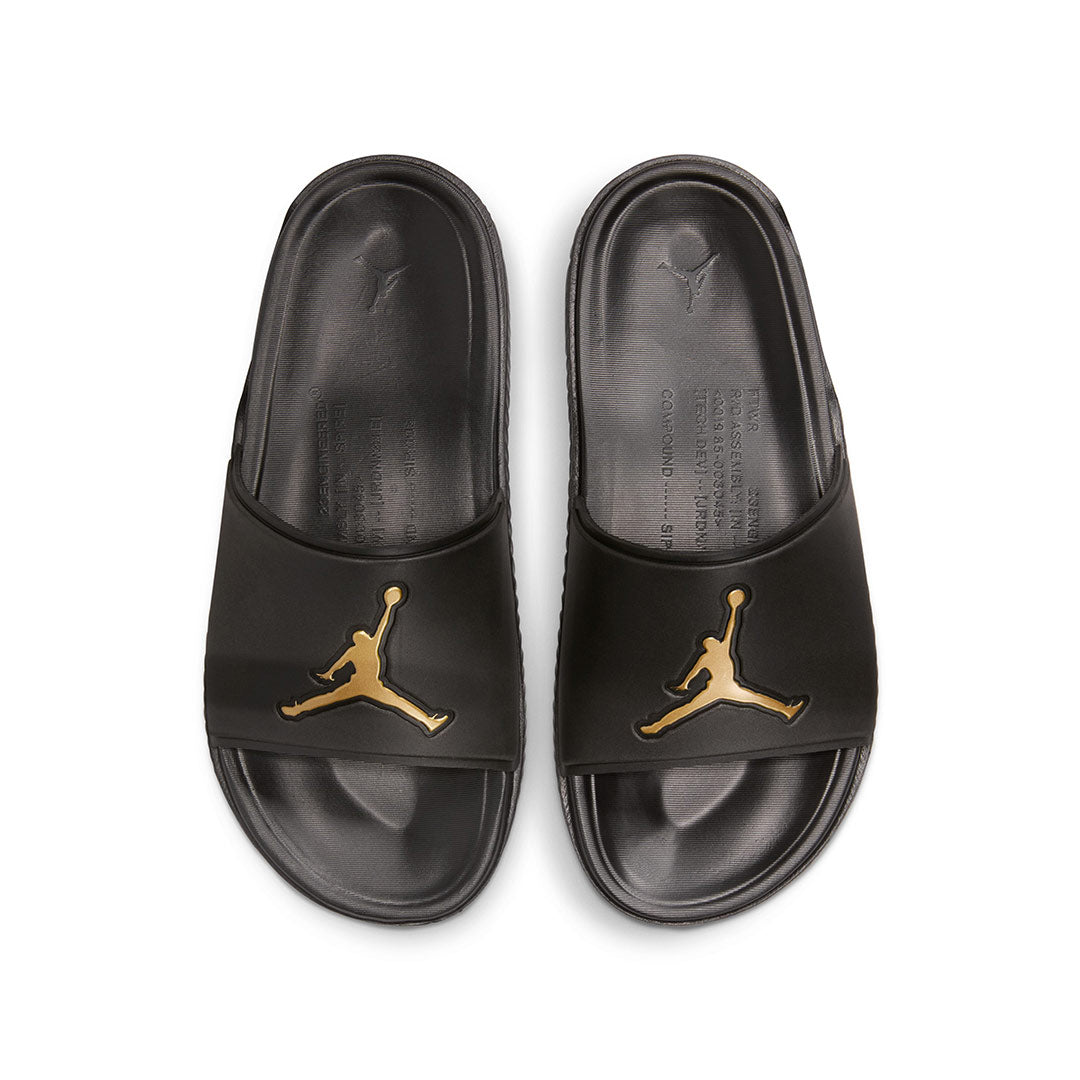 JORDAN JUMPMAN SLIDE "BLACK METALLIC GOLD"